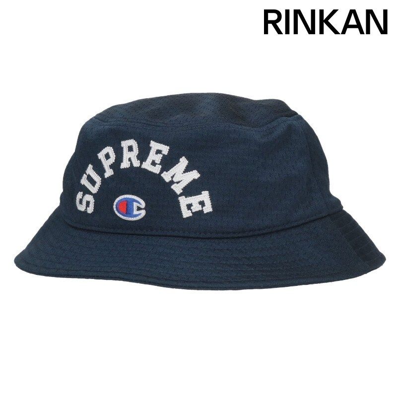 シュプリーム ×チャンピオン Champion 24 SS Mesh Crusher Hat ロゴ刺繍メッシュバケットハット メンズ L|XL