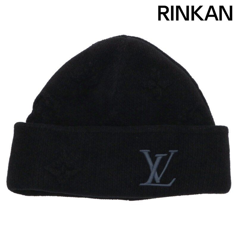 ルイヴィトン M 96194 ビーニー LV クラッシュ モノグラム ロゴ刺繍3 Dモノグラムビーニー帽子 メンズ