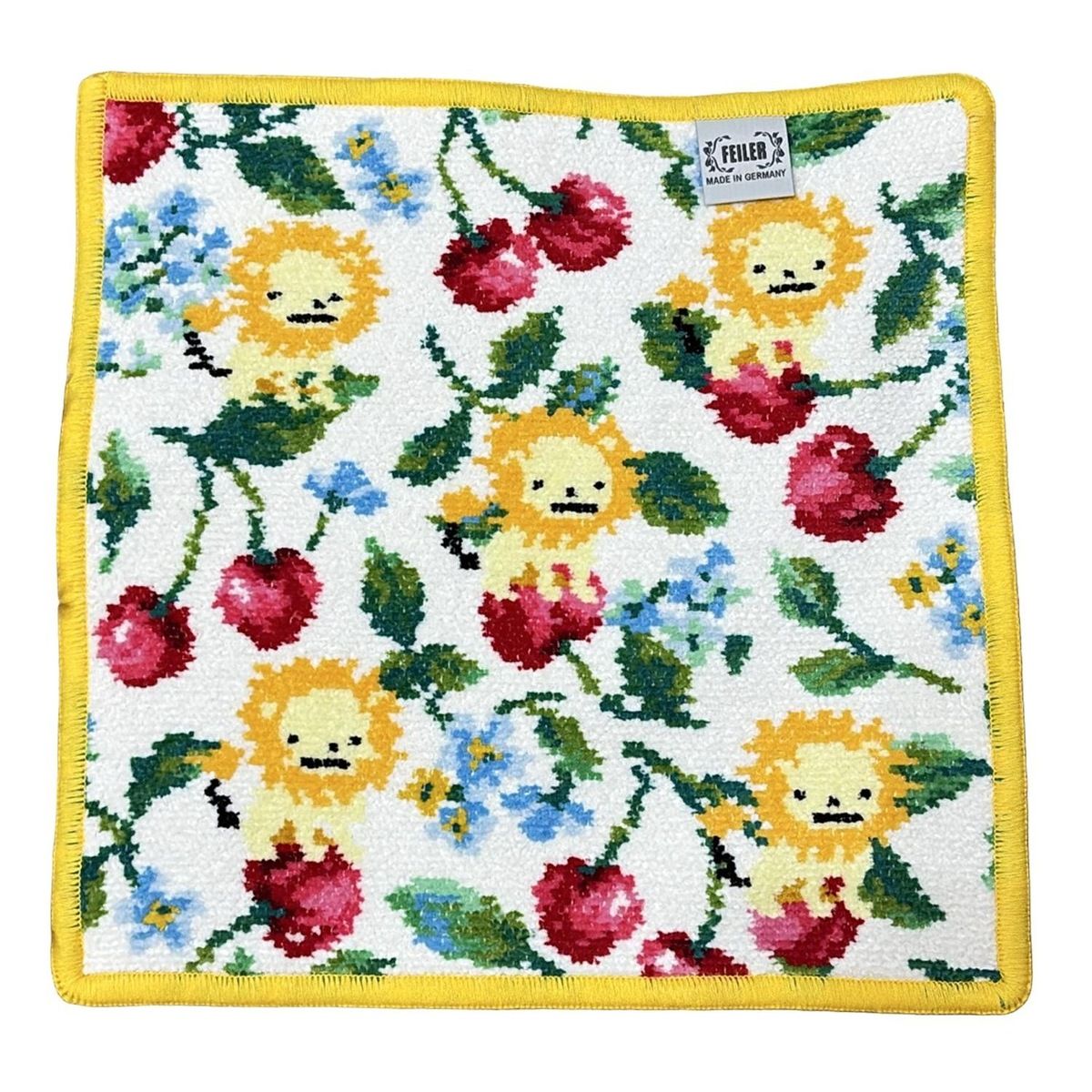 FEILER フェイラー 小物 - 白×イエロー×マルチ ハンドタオル ライオン スウィングチェリー BARNEYS YORKコラボ