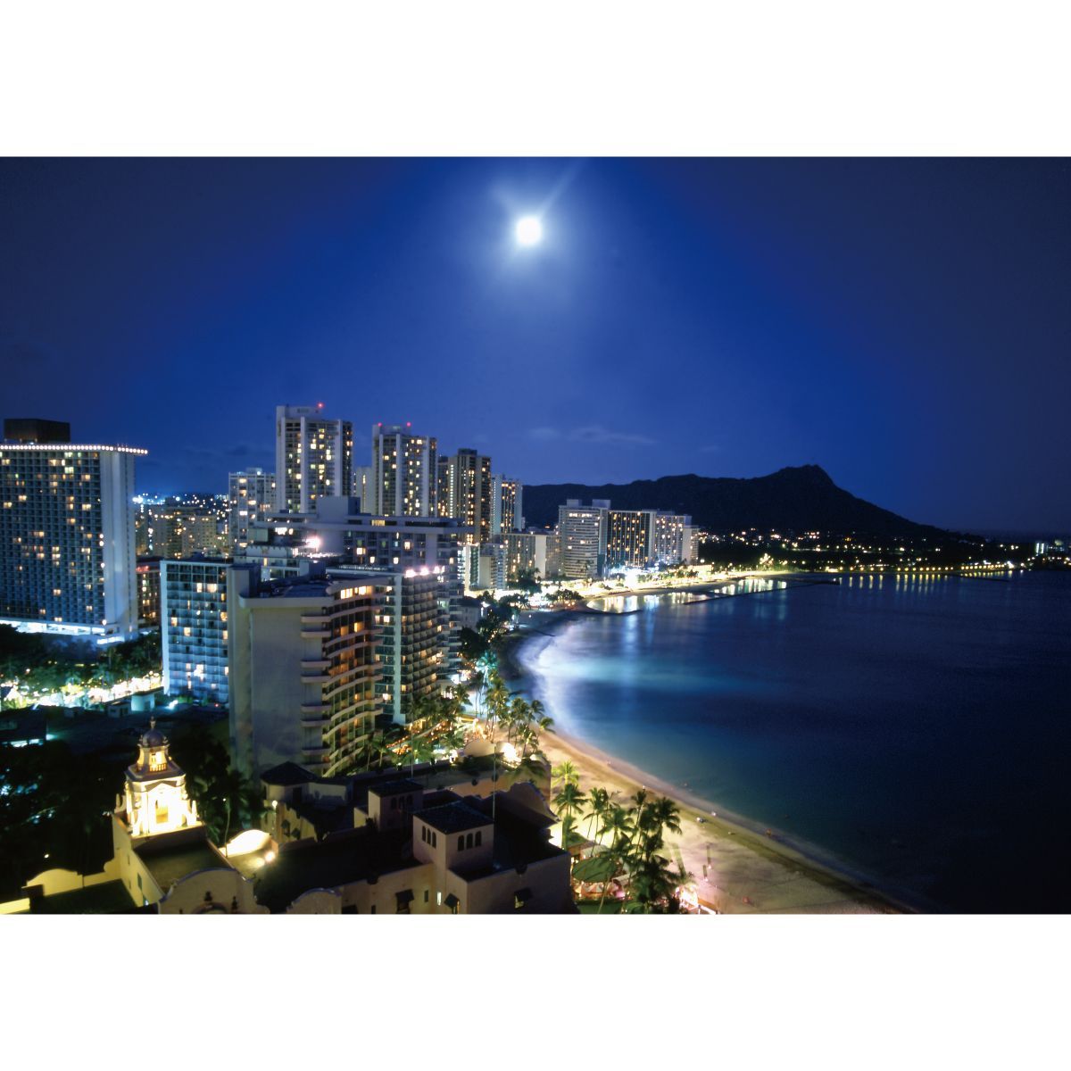 ワイキキビーチの夜景 B