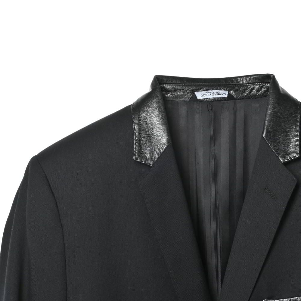 DOLCE&GABBANA ゴートレザー切替 ジップ テーラード ジャケット - メルカリ