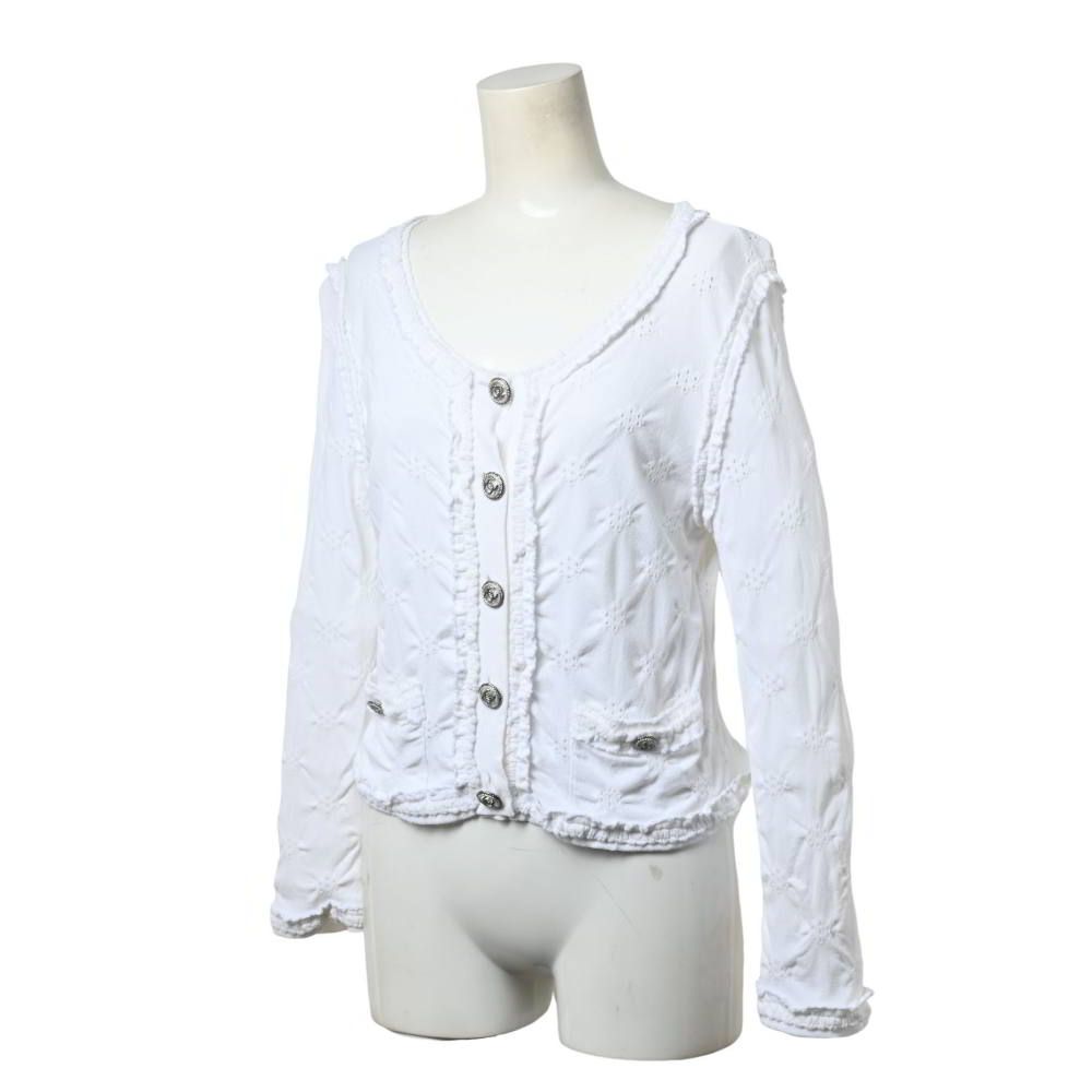 CHANEL P40395K20943 レーヨン混 カーディガン ココマークボタン7個