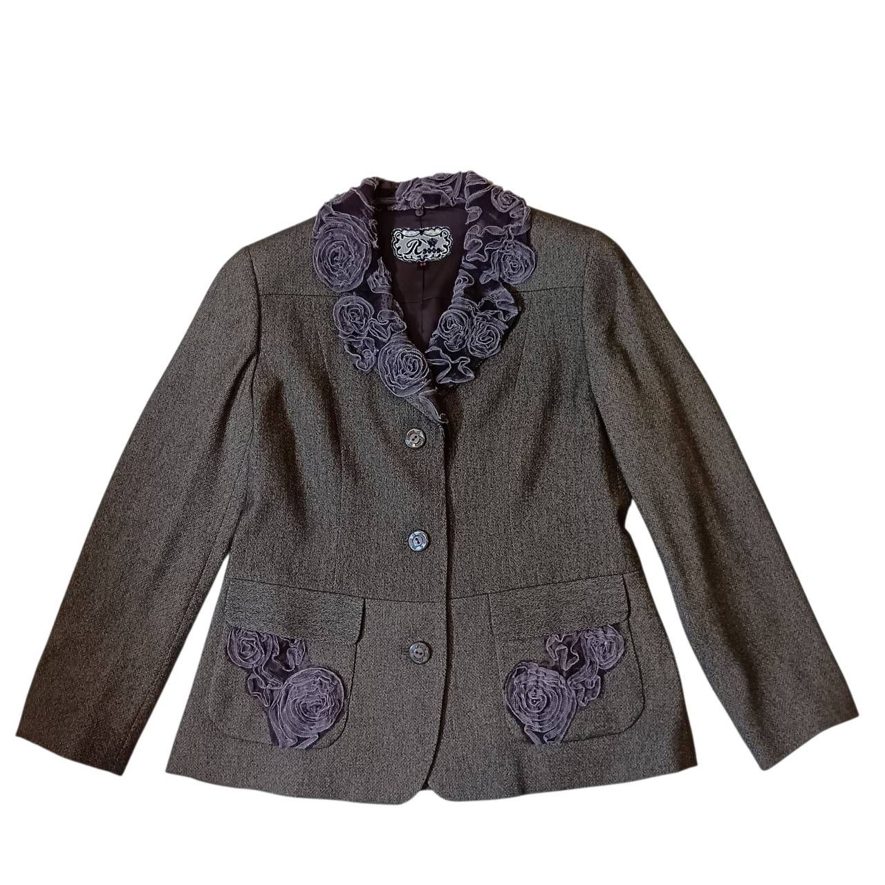 インポートロッサ ジャケット サイズ:44｜華やかな薔薇装飾×上品