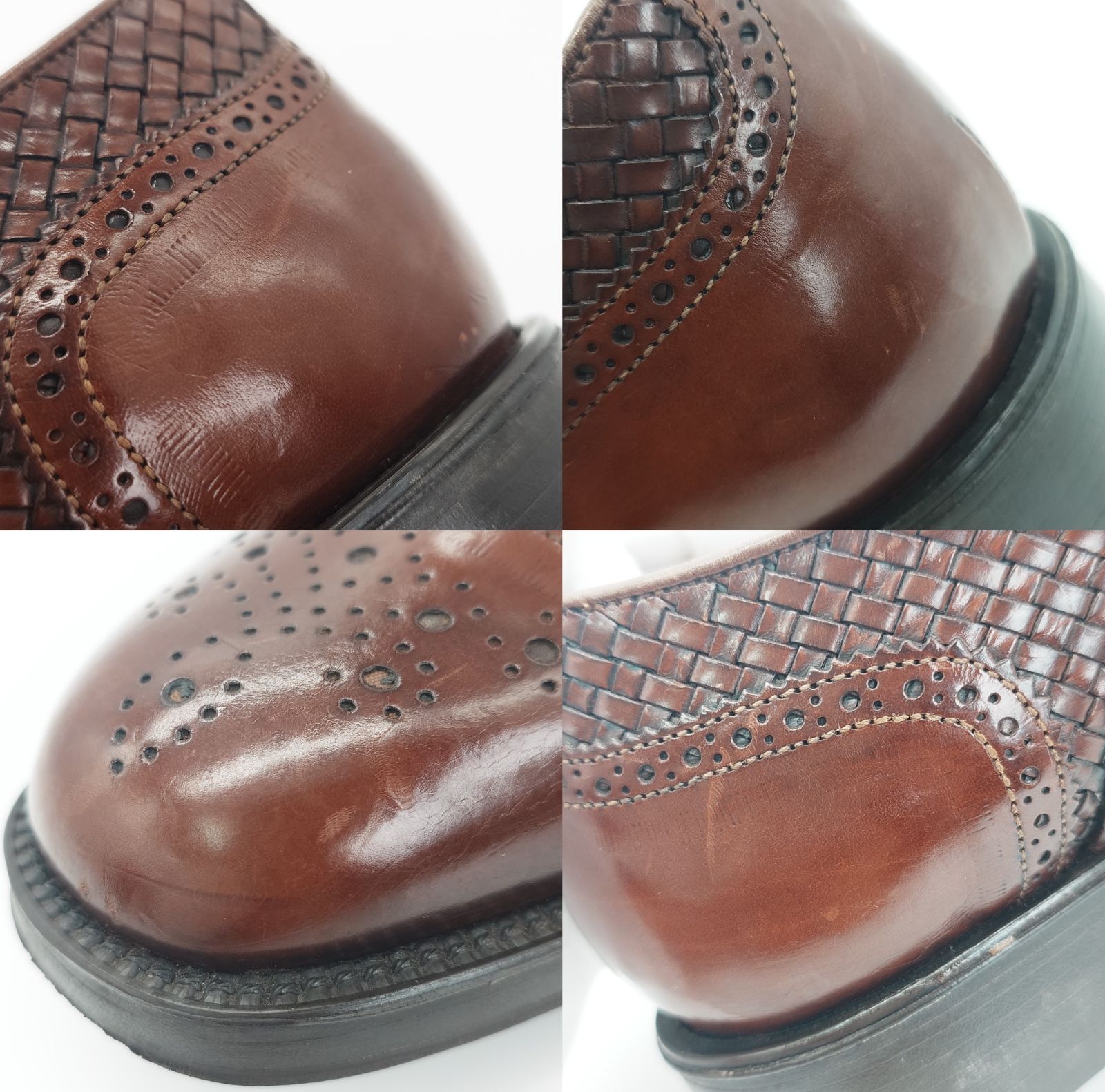 Santoni サントーニ ドレスシューズ 紳士靴 編み込みデザイン サイズ7