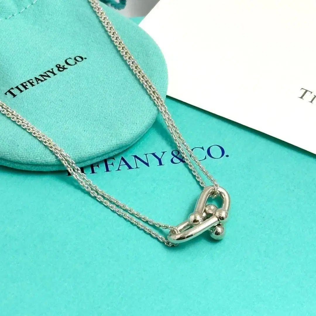 ティファニーアンドコー シルバー ハート 鍵 ダブル ネックレス