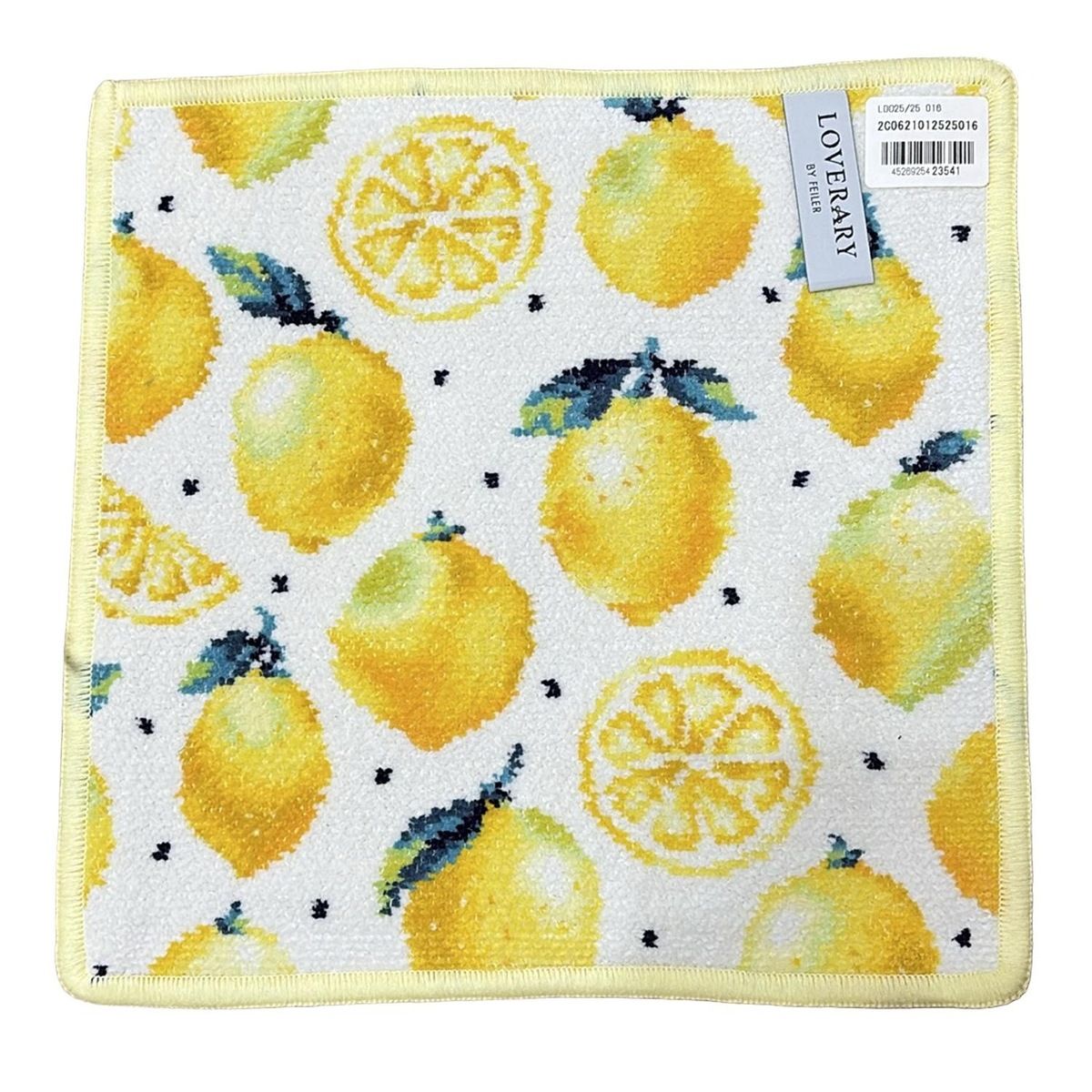 FEILER フェイラー 小物 - 白×イエロー×マルチ ハンドタオル LOVERARY レモンドット