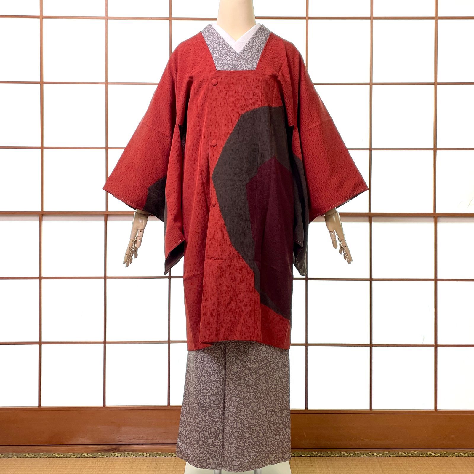 ロング丈 絵羽柄