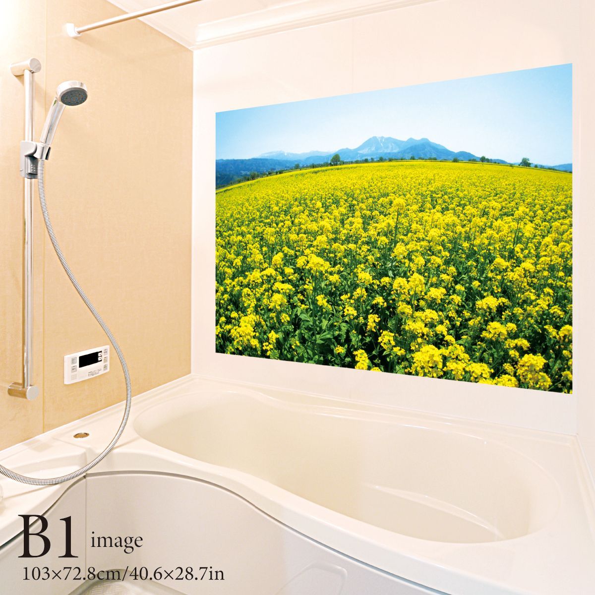 菜の花畑 B お風呂ポスター 防水ポスター