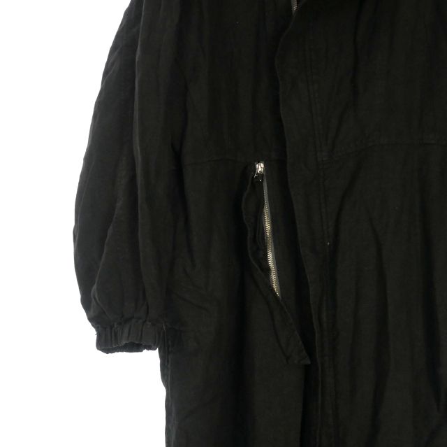 アナクロノーム anachronorm リネン ジャンプスーツ オールインワン つなぎ 長袖 02| 34 ブラック 黒 AN-393464 オーバーオール つなぎ パンツ メンズ