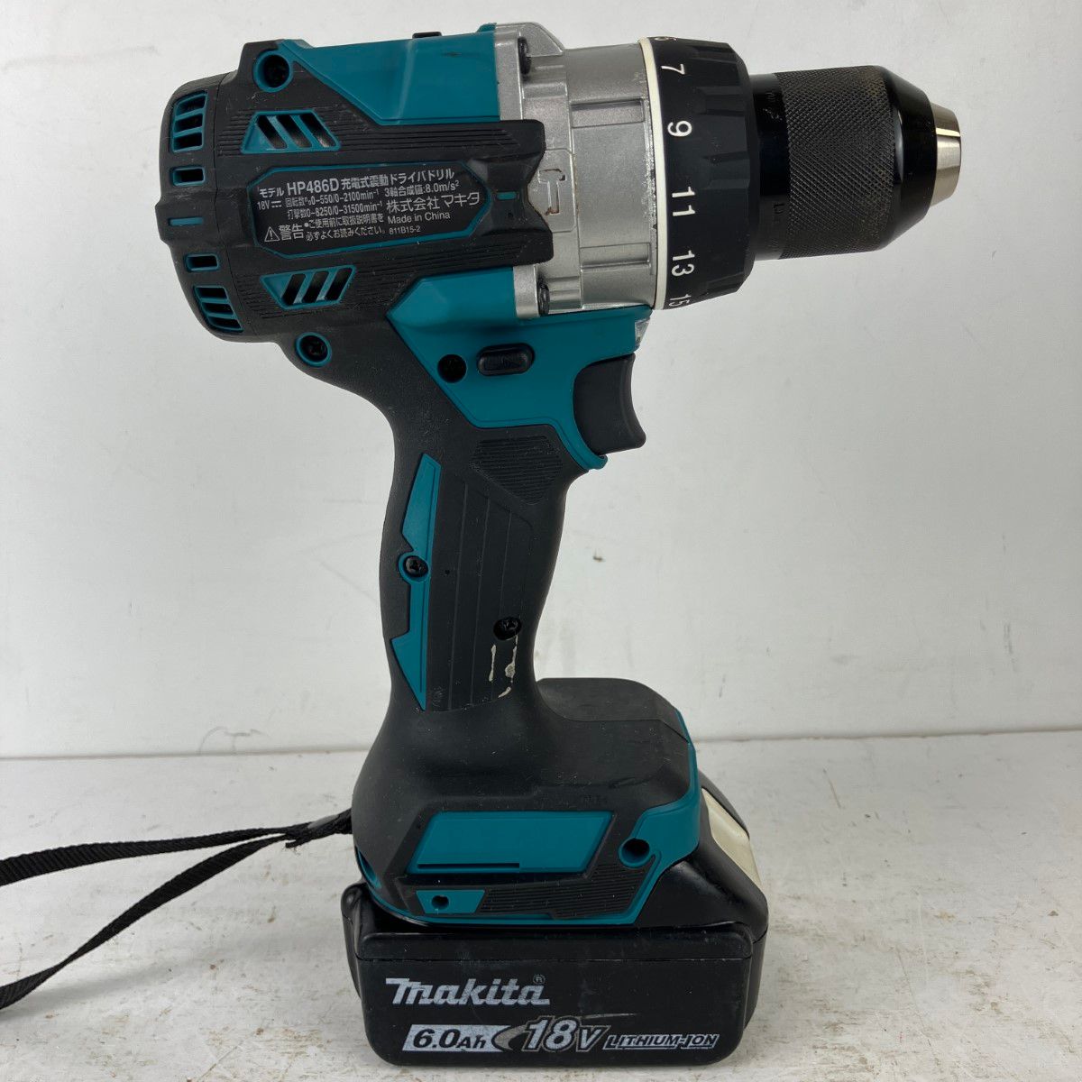 ЗЗMAKITA マキタ 18 v 充電式震動ドライバドリル バッテリーx 1付 充電器無し HP 486 D ブルー