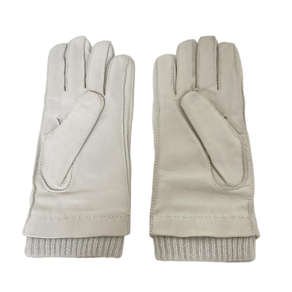  MALO マーロ 手袋 レディース ライトグレー カシミヤ レザー 手袋 アームカバー 小物