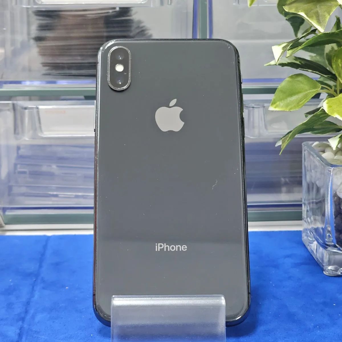 E1998 【バッテリー新品】iPhoneX Black 64GB バッテリー100% ガラス