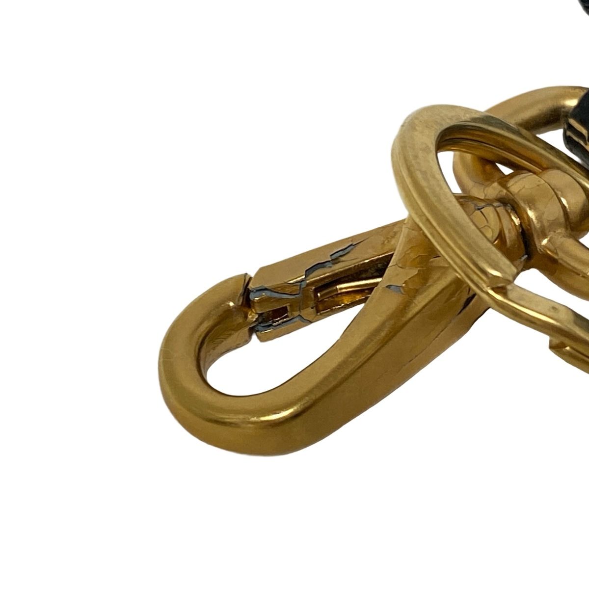 miumiu(ミュウミュウ) キーホルダー(チャーム) - 黒×ゴールド レザー