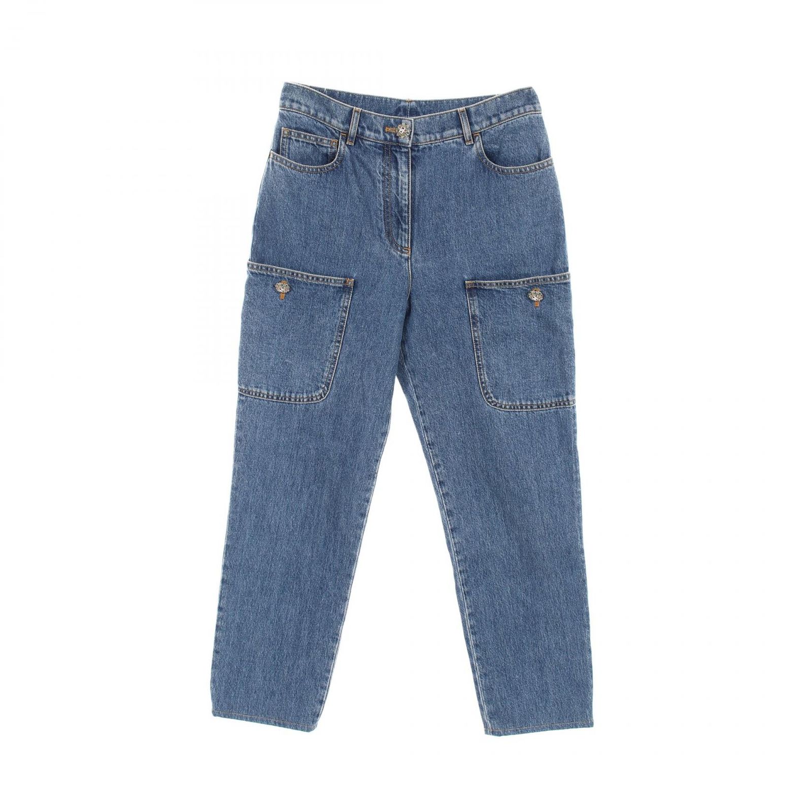 シャネル CHANEL デニムパンツ ココマークボタン コットン