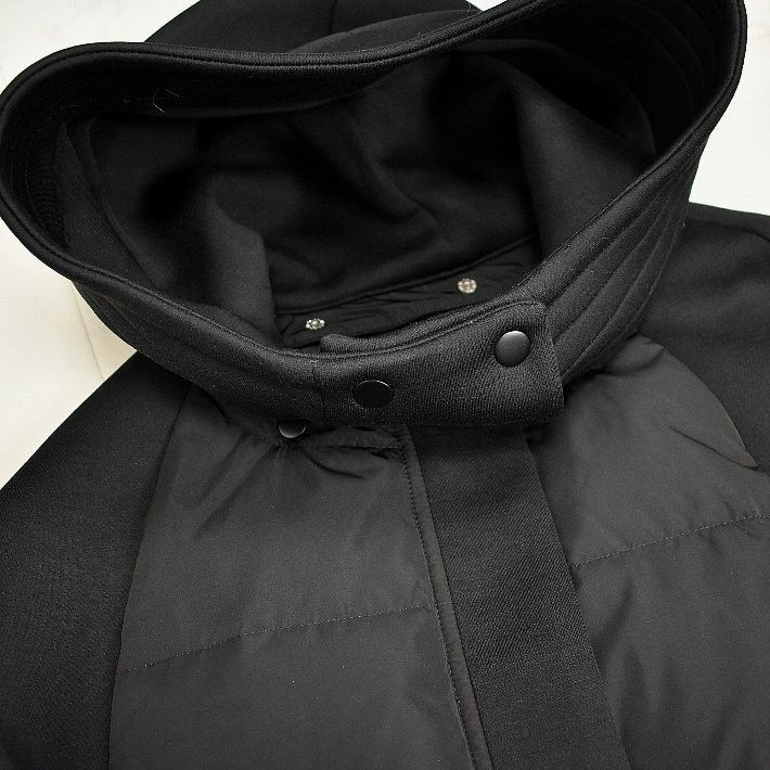 LUGIVA TOKYO】フード付き キルティング×異素材切替 ケープコート