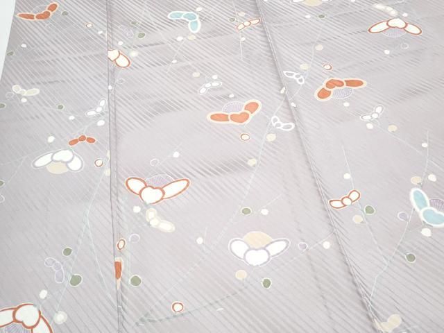 平和屋着物▽上質な小紋 単衣 枝花文 金彩 正絹 逸品 CABA6774th