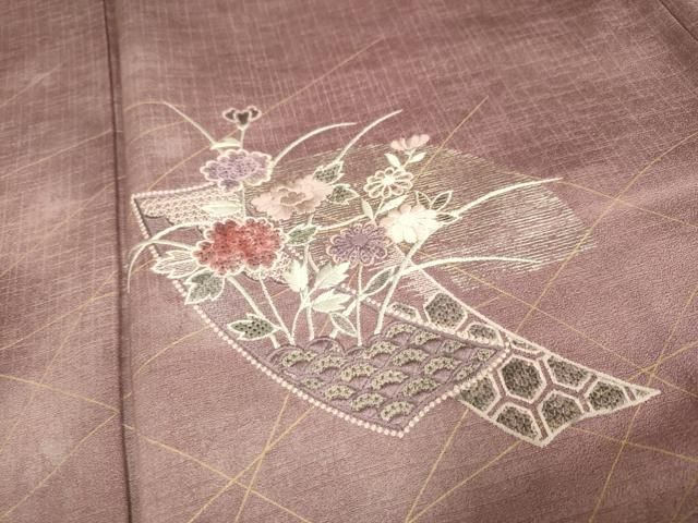 平和屋着物▽中国三大刺繍 スワトウ刺繍 汕頭刺繍 訪問着 短冊吉祥花文