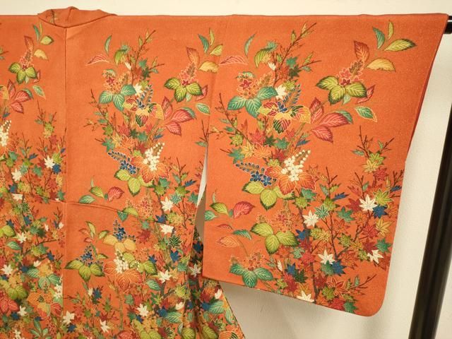 平和屋着物▽訪問着 孔雀花文 鬼しぼ縮緬 正絹 逸品 DAAZ5188du - メルカリ