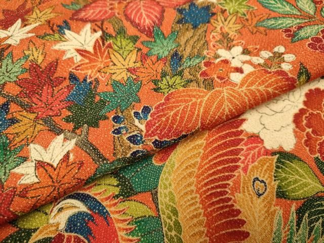 平和屋着物▽訪問着 孔雀花文 鬼しぼ縮緬 正絹 逸品 DAAZ5188du - メルカリ