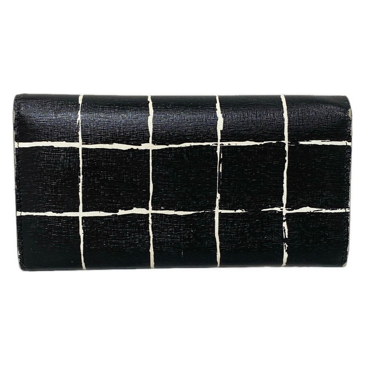 バレンシアガ 長財布 エッセンシャルマニー 392123 黒 白 チェック柄 レザー