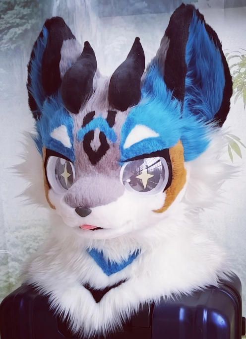 ☆ファースーツ 着ぐるみセット NO.319 犬 青 グレー ケモノ ファー