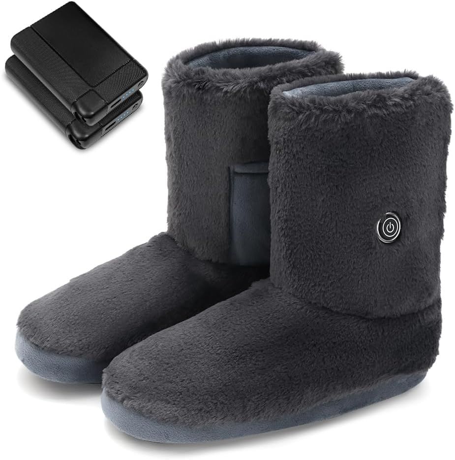 フットウォーマー コードレス 足温器 10秒で速暖 両面発熱 電池残量が一目瞭然 電気スリッパ バッテリー付き 8000 mAh * 45℃～65℃ 3段階温度調節 NTC過熱保護 足先からふくらはぎまで 防寒 滑り止め 柔ら 54 e 6871 c