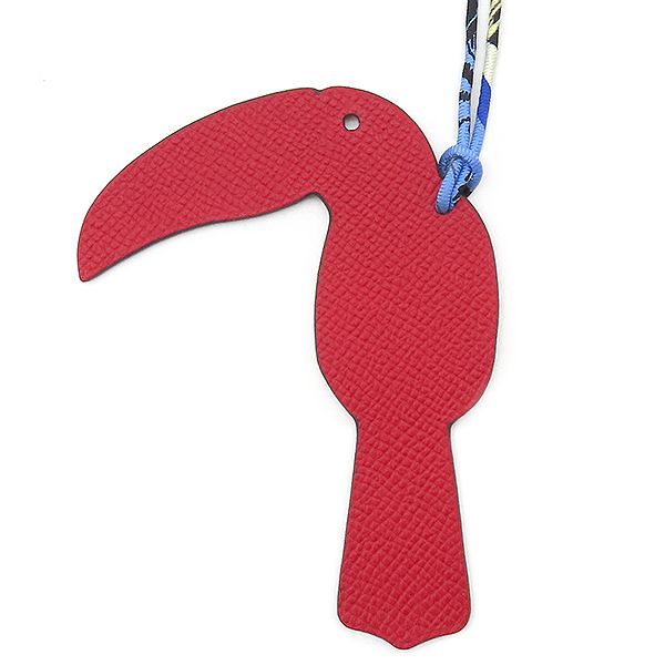 エルメス HERMES バッグチャーム プティアッシュ オオハシ ヴォーエプソン トリヨンクレマンス レッド×ピンク 赤 ピンク チャーム petit H
