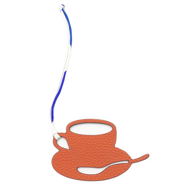  エルメス HERMES バッグチャーム プティアッシュ コーヒーカップ シェーブル トリヨンクレマンス ブラウン 緑 茶 チャーム petit H その他 小物