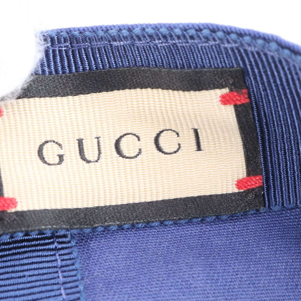 極美品 グッチ 1921 カレッジ ベースボール キャップ ブルー S 帽子
