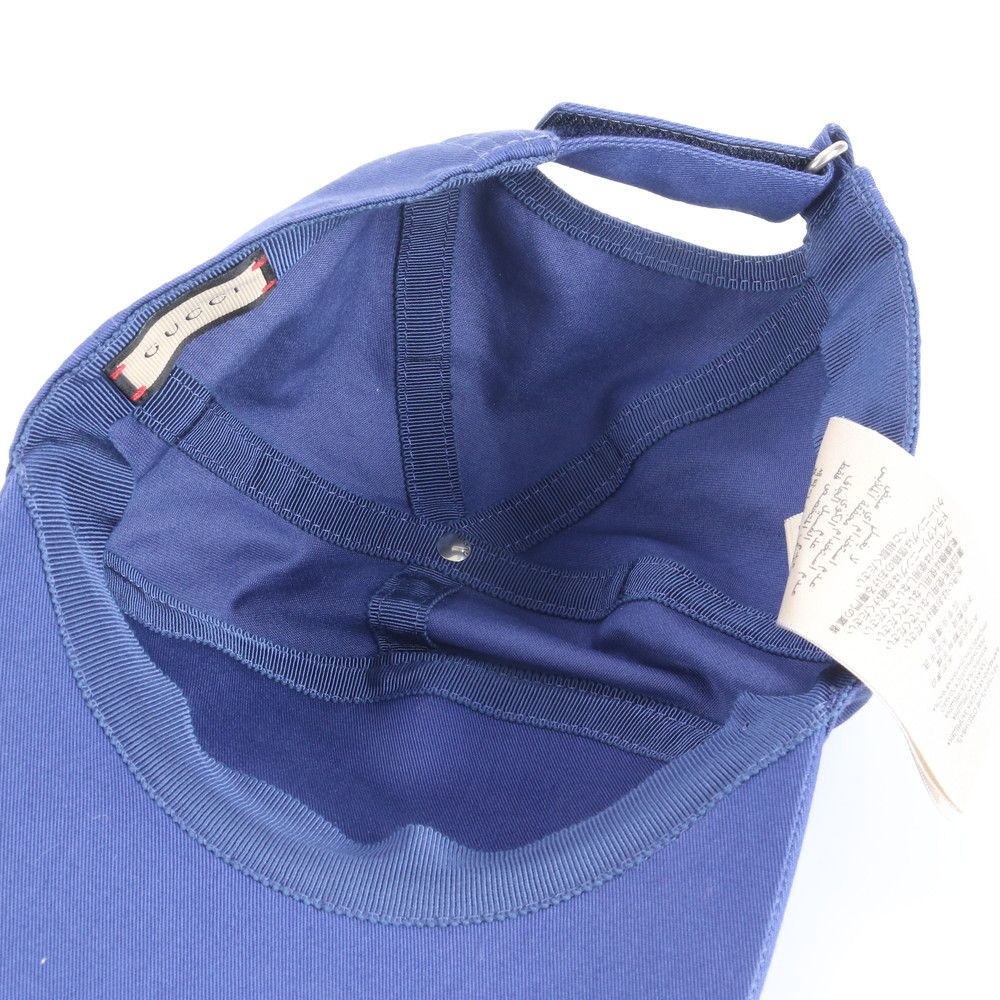 極美品 グッチ 1921 カレッジ ベースボール キャップ ブルー S 帽子