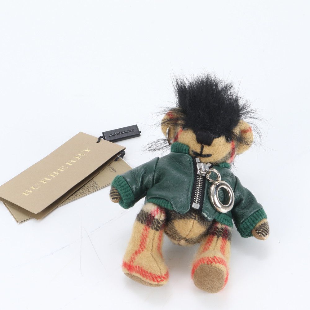 美品 バーバリー トーマス ベア チャーム キーホルダー バイカー