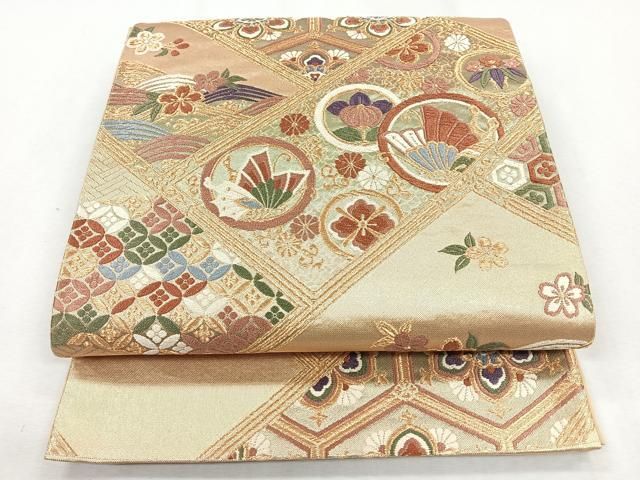 平和屋着物 六通柄袋帯 唐織 正倉院花文 金糸 正絹 逸品