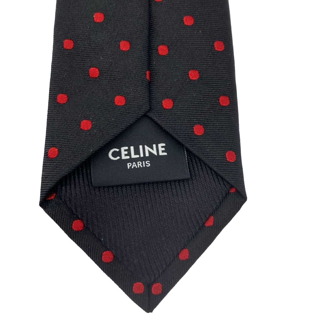 【美品】CELINE シルク ナロータイ　細め　高級　ブラック　黒 美品】CELINE シルク ナロータイ 細め 高級 ブラック 黒 美品】CELINE