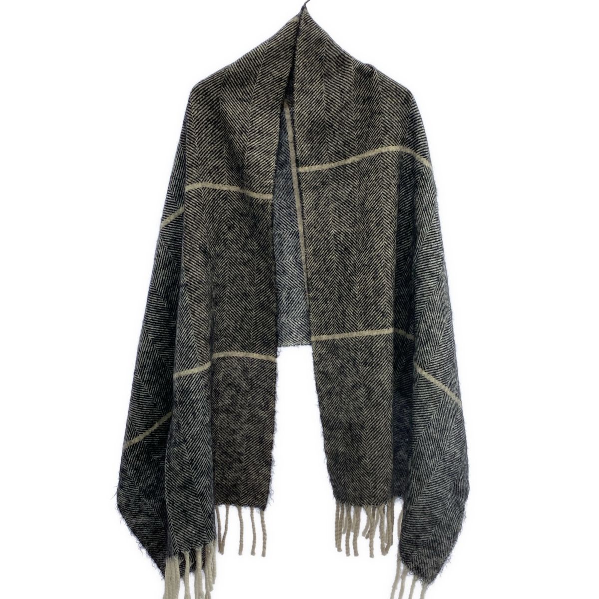 Y s ワイズ 23 AW ウールモヘヤヘリンボーンストール マフラー YJ L 05 194 グレー系