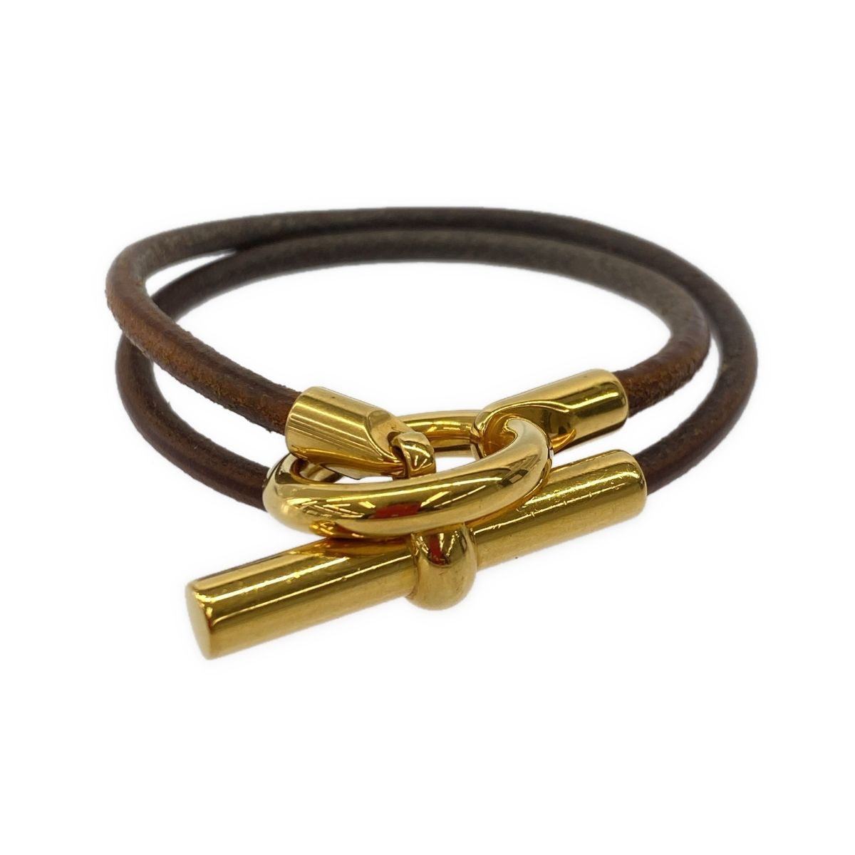 HERMES エルメス グレナン ブレスレット ブラウン ゴールド - メルカリ