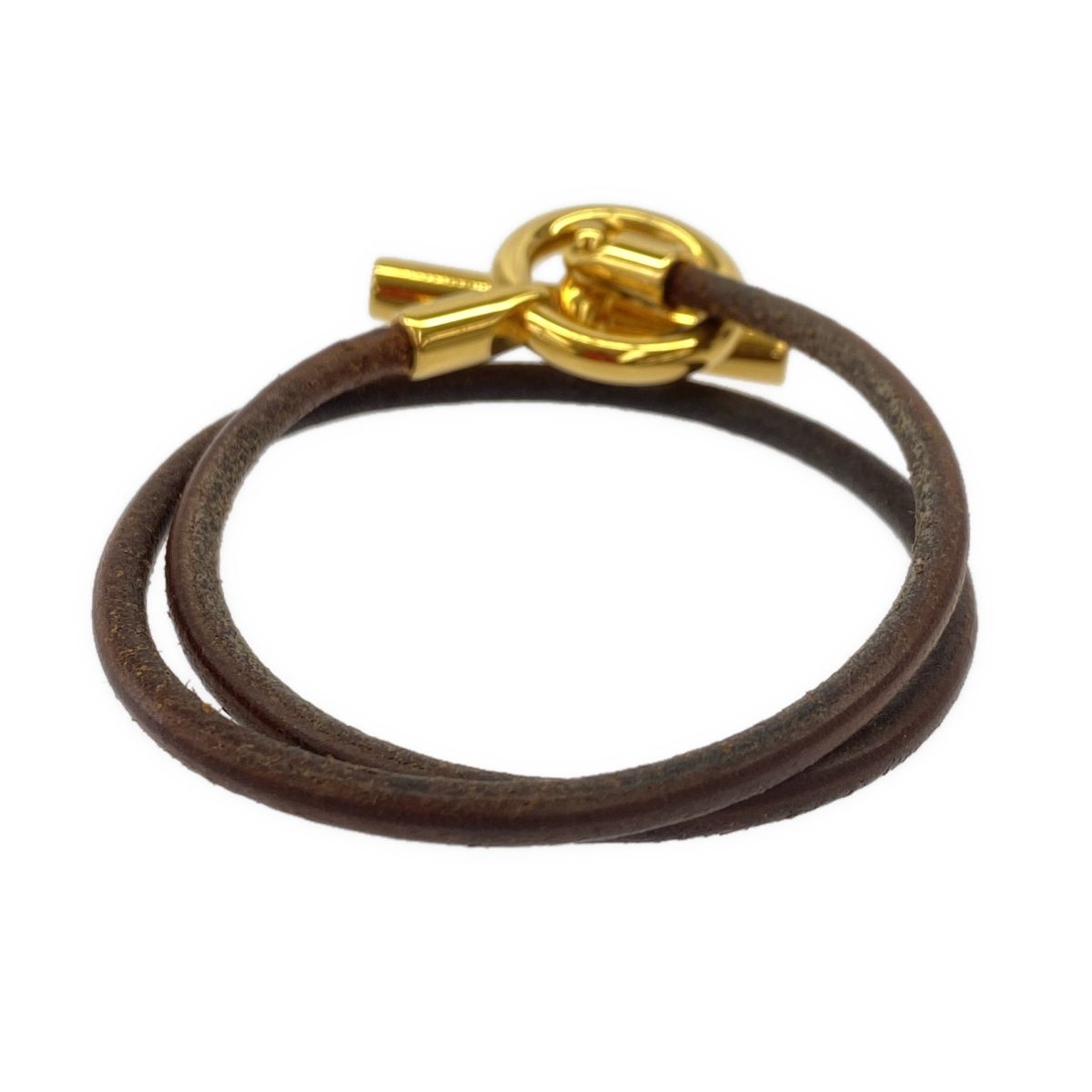 HERMES エルメス グレナン ブレスレット ブラウン ゴールド - メルカリ