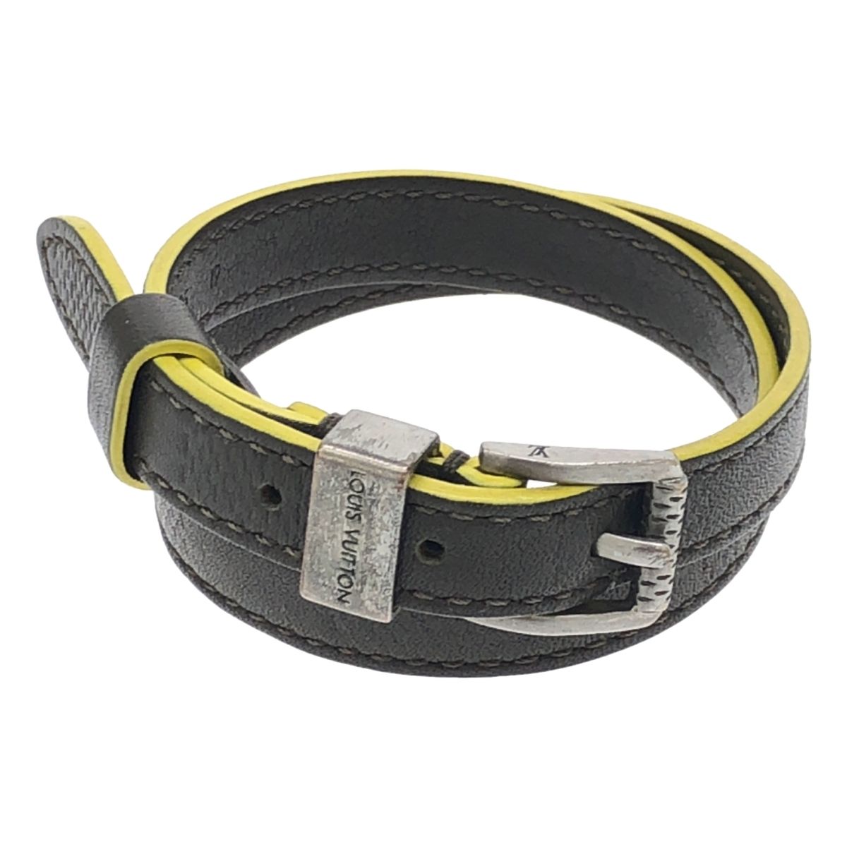 LOUIS VUITTON ルイヴィトン レザーブレスレット M 6005 カーキ 19