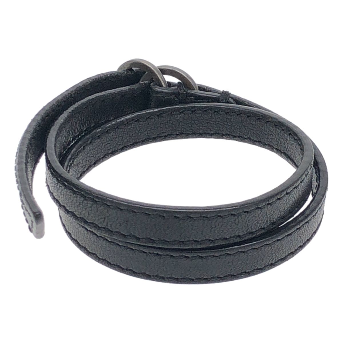Maison Margiela メゾン マルジェラ ダブルリングレザーブレスレット ブラック