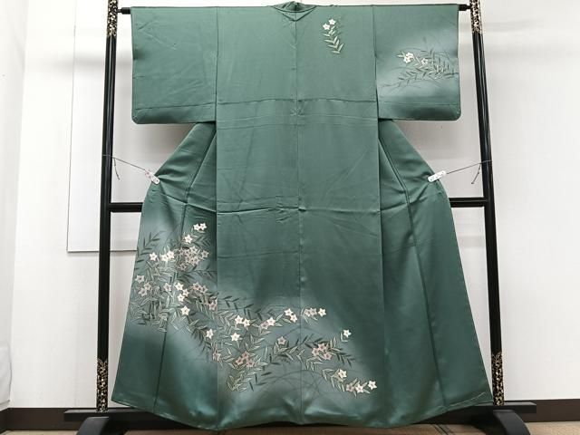 平和屋1□訪問着 手描き 草花文 暈し染め 金彩 逸品 ua5503 暈