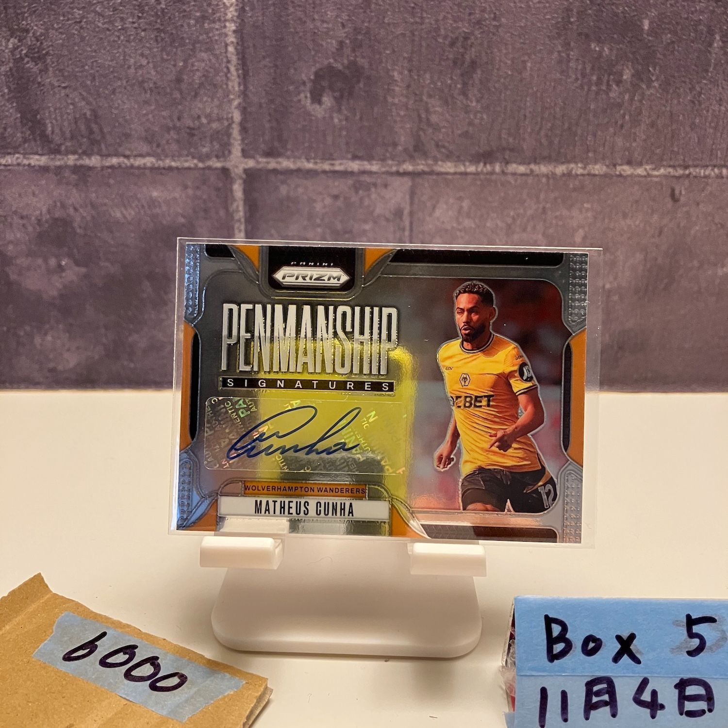 2024-25 Panini Prizm Premier League Matheus Cunha 直筆サインカード