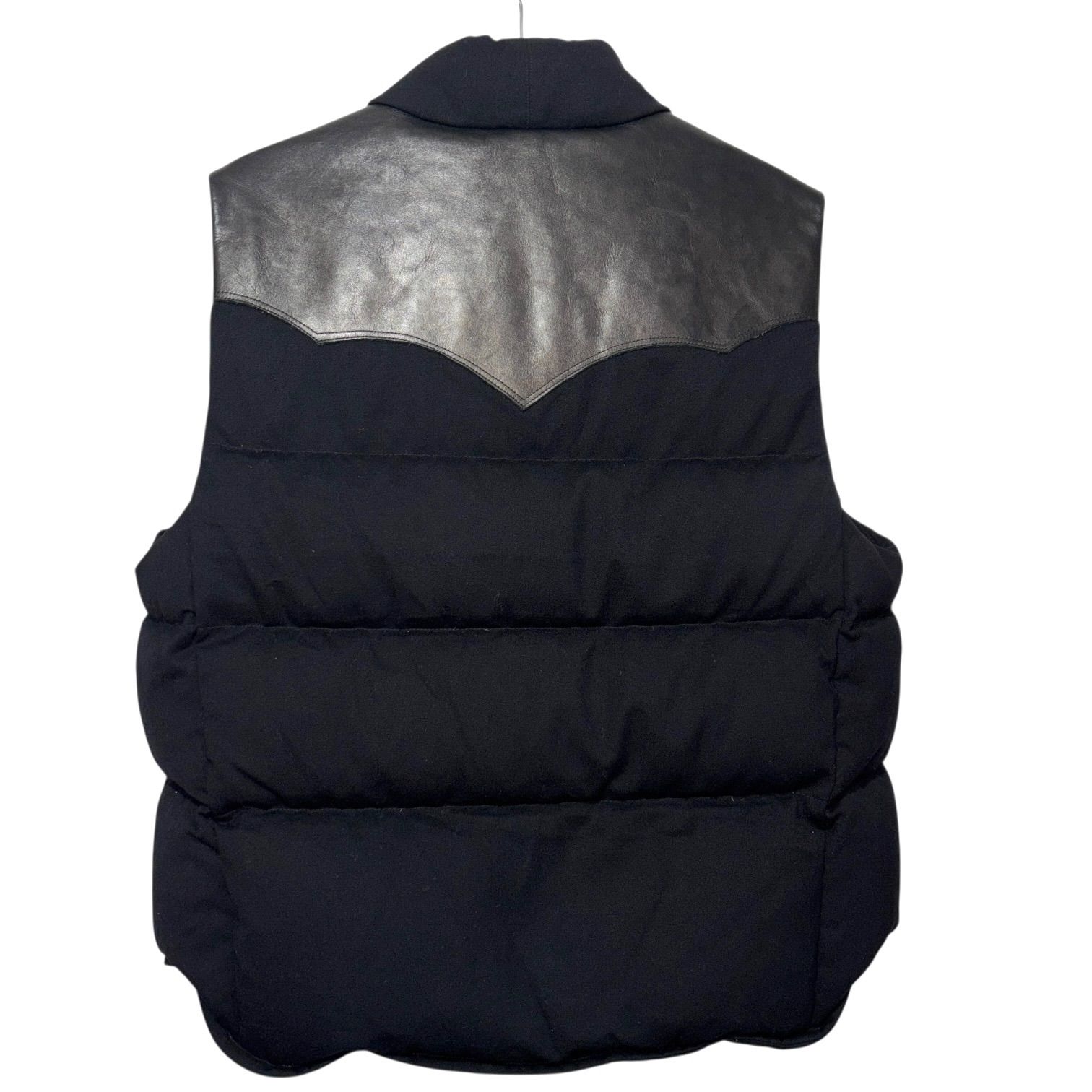 90s 00s RLX Leather × Wool Down Vest L BLK ラルフローレン レザー