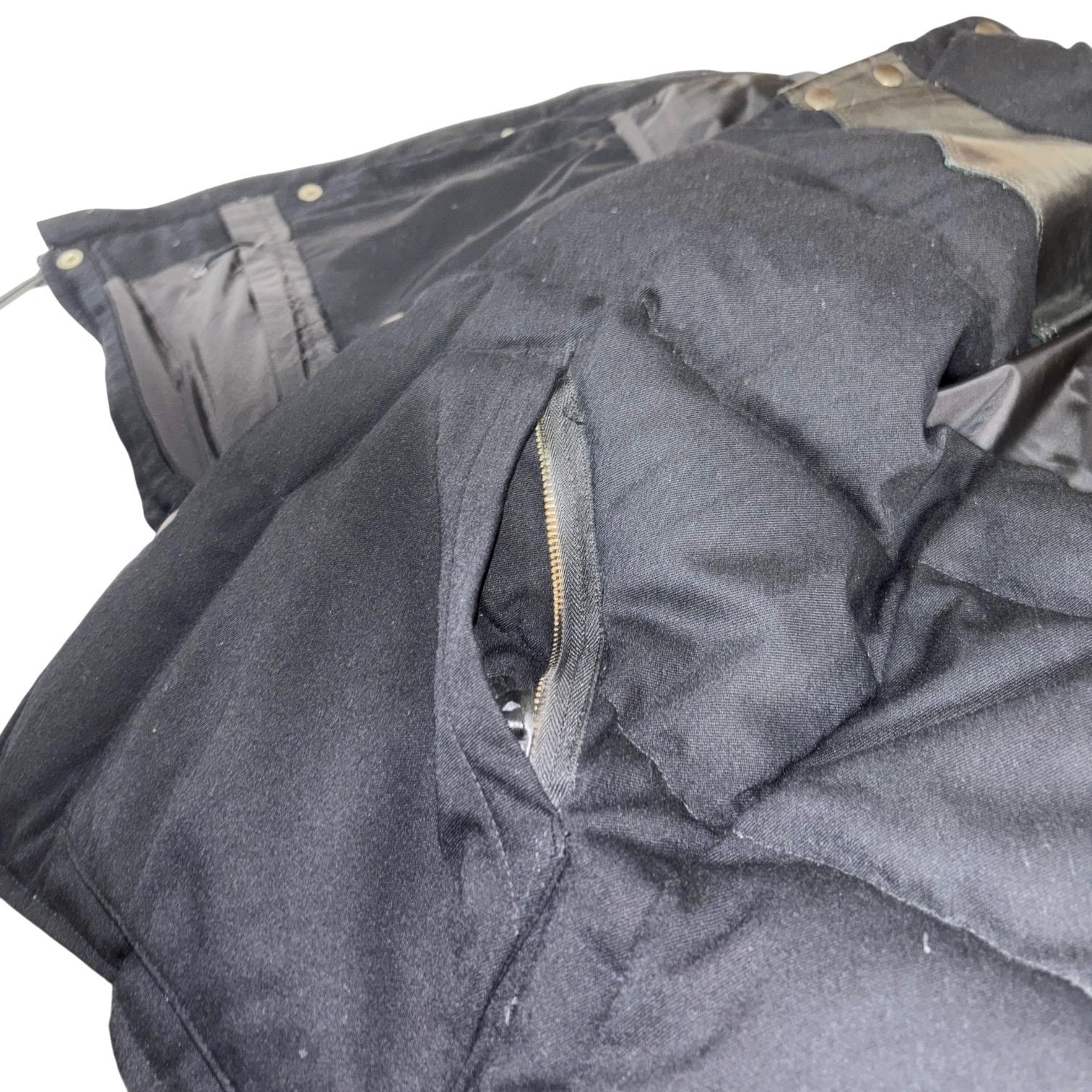 90s 00s RLX Leather × Wool Down Vest L BLK ラルフローレン レザー 