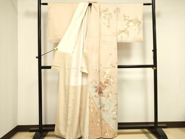 平和屋着物□訪問着 流水花文 暈し染め 金彩 正絹 逸品 DAAZ2913op