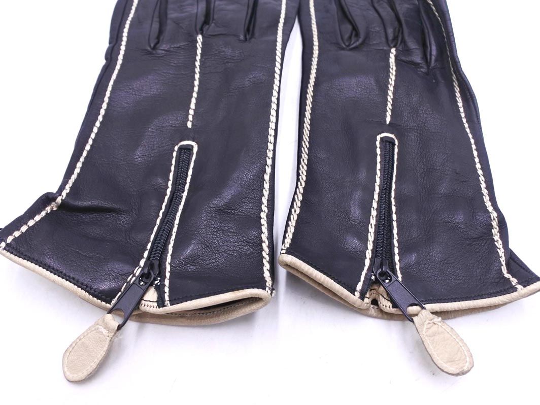 SERMONETA GLOVES サルモネータグローブス 本革 レザー 手袋 size7/黒