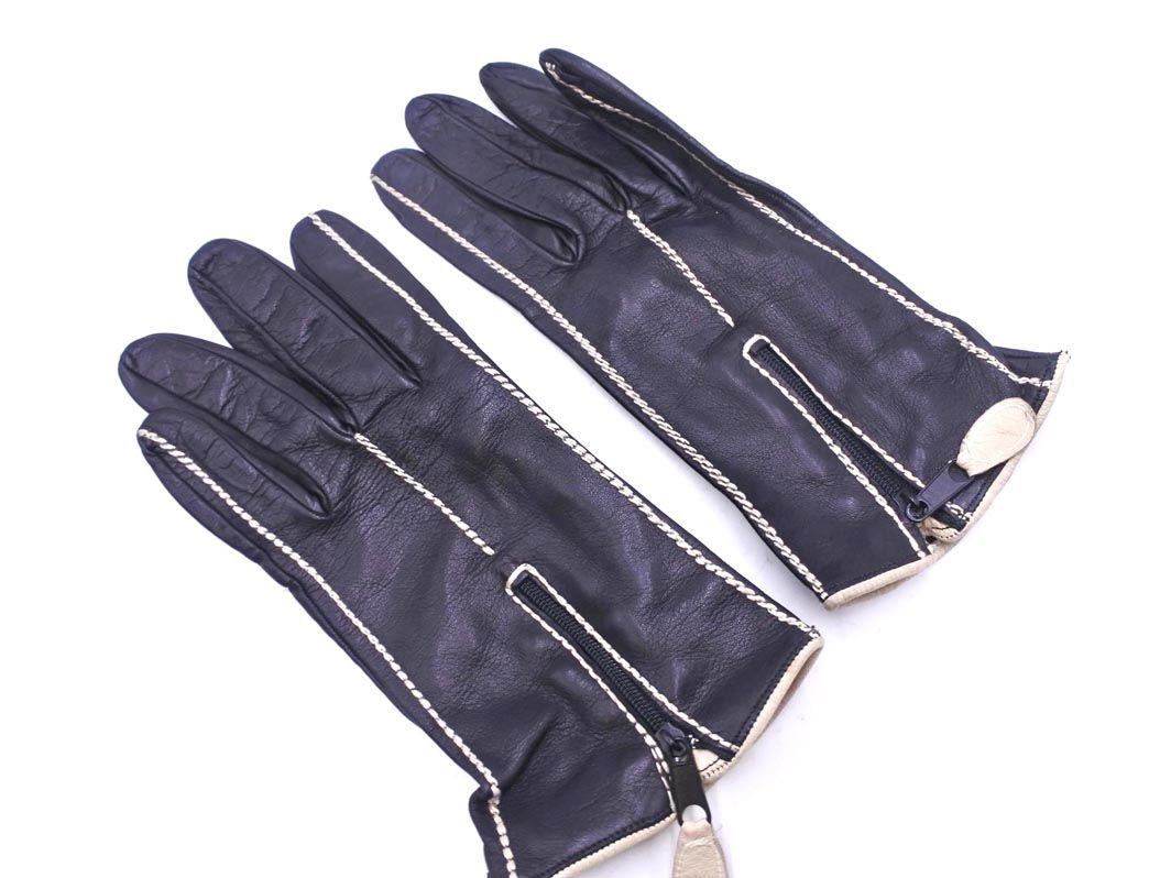 SERMONETA GLOVES サルモネータグローブス 本革 レザー 手袋 size7/黒