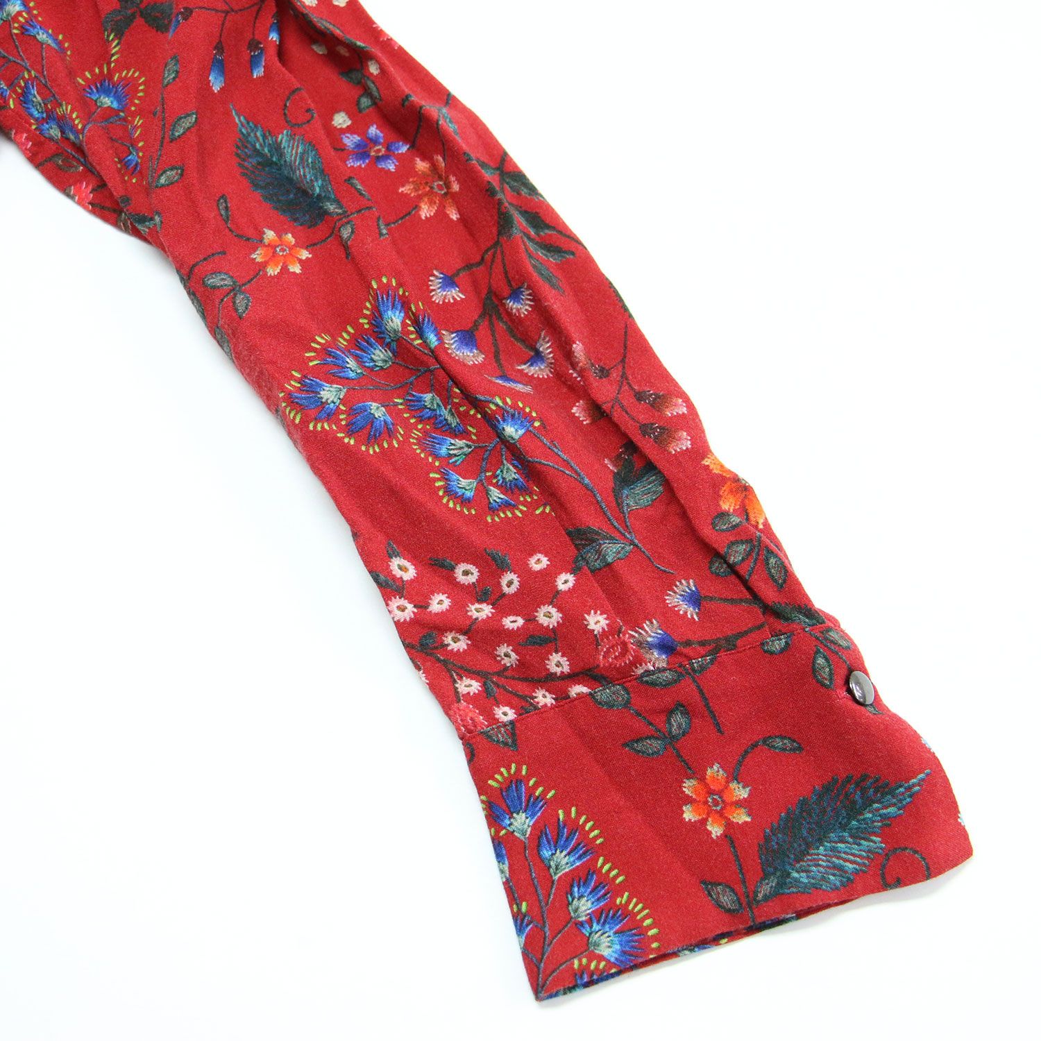 IENA イエナ ワンピース レッド系 サイズ:36(S) | chere フラワープリント ロング ワンピース | 長袖 Aライン バックリボン 花柄 | 日本製 | トップス ドレス【レディース】【中古】【K4659】 IENA イエナ ワンピース レッド系 サイズ:36(S) | chere フラワー