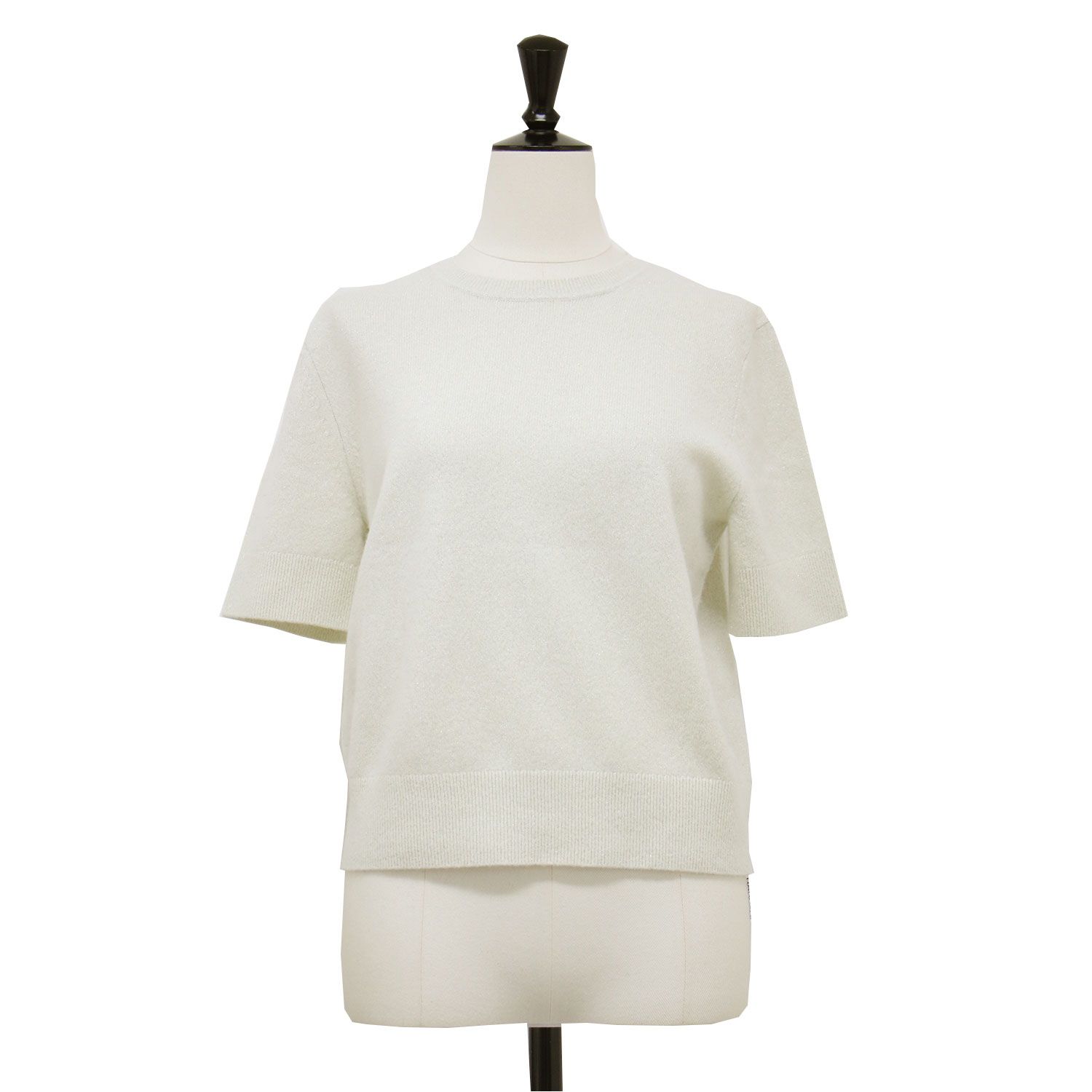 theory luxe セオリーリュクス ニット ホワイト 白 サイズ:38(M) | 24秋冬 クルーネック ハーフスリーブ ニット | LUREX CHRIS | プルオーバー 半袖 ラメ ウール | トップス セーター【レディース】【中古】【K4659】 theory luxe セオリーリュクス ニット ホワイト 白 サイズ:38(M) | 24