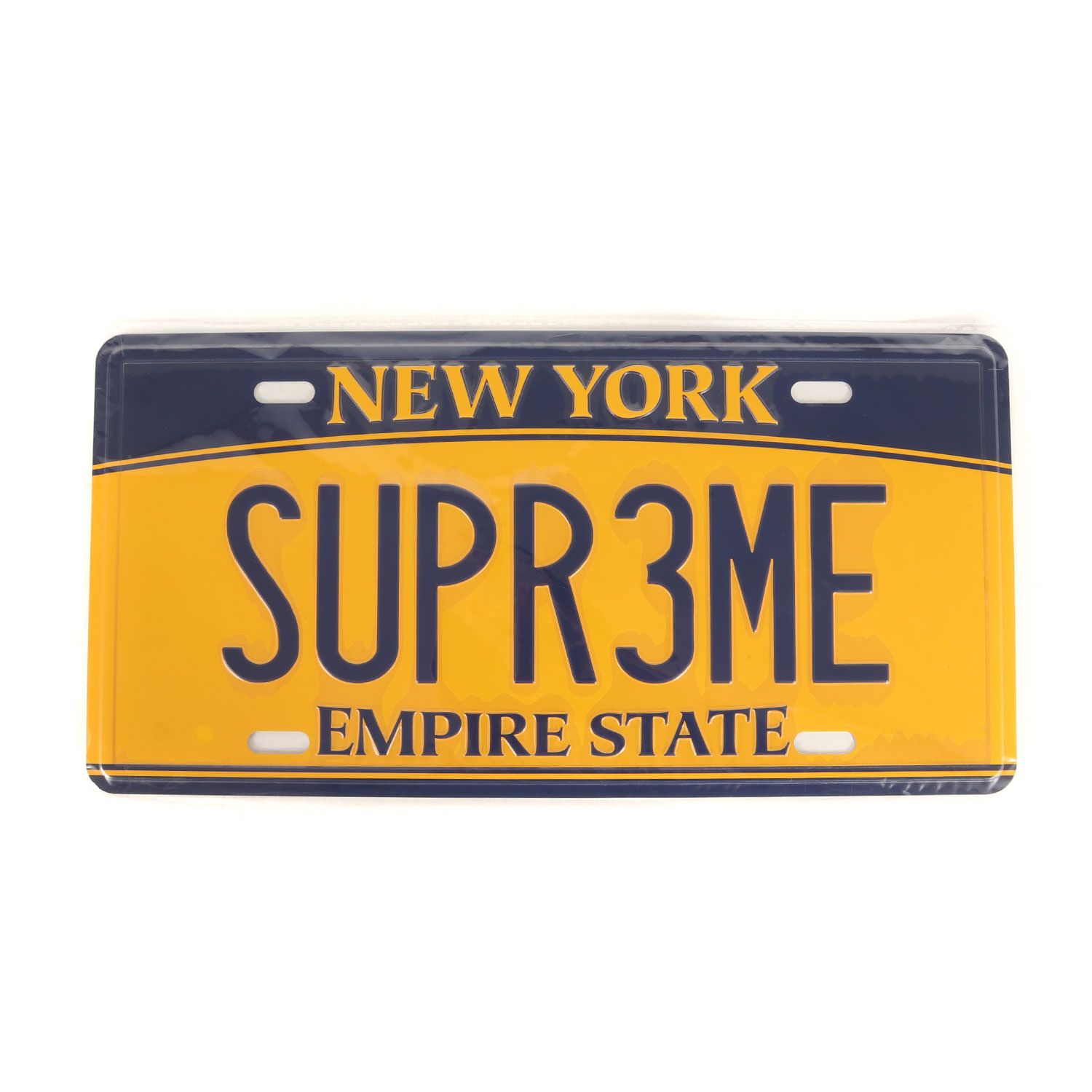Supreme シュプリーム 25 SS ライセンスプレート ナンバープレート License Plate イエロー ブランド 小物 雑貨 インテリア