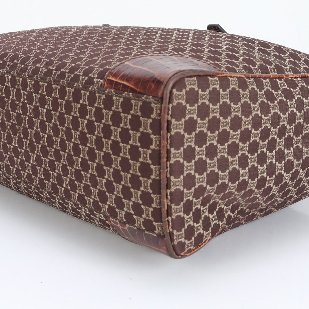 極美品 セリーヌ マカダム クロコダイル エンボス レザー トート