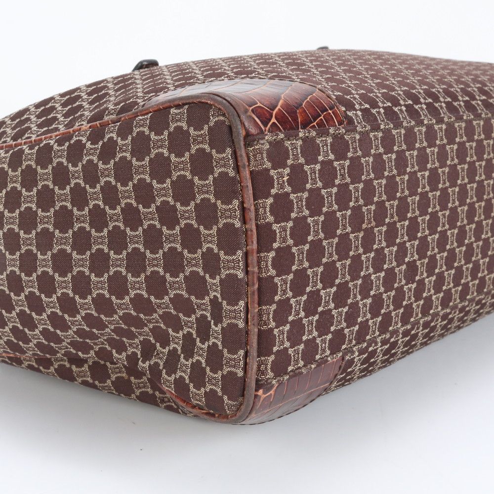 極美品 セリーヌ マカダム クロコダイル エンボス レザー トート